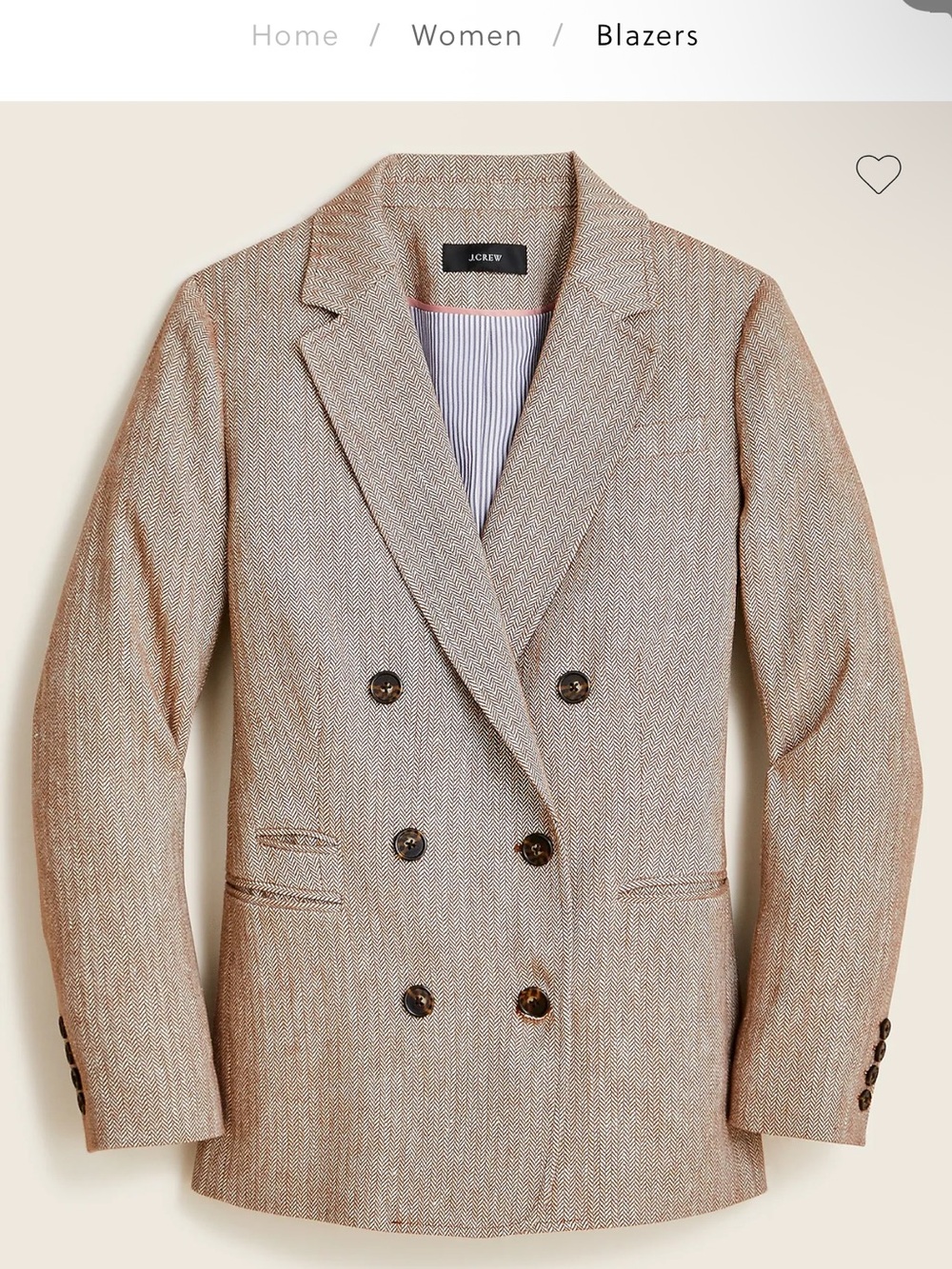 J. Crew Bristol Double-Breasted Blazer in Italian Cotton-Linen Herringbone - Picture 7 of 7